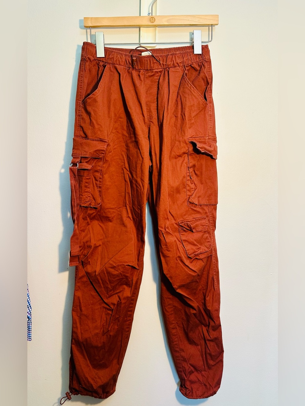Ultra Flirt Women’s Utility Cargo Pants Vibrant Burnt Orange Size S